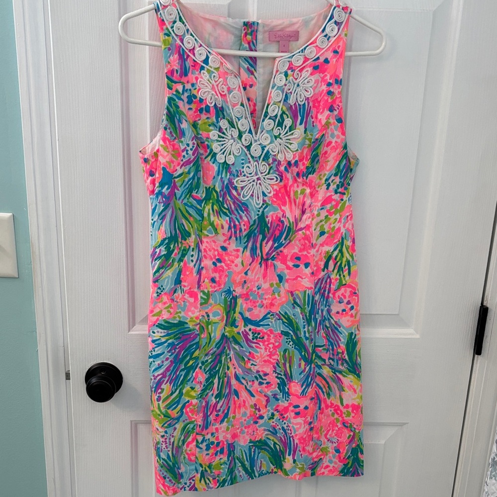 Lilly Pulitzer- Vibrant Pink and Blue Sleeveless Dress